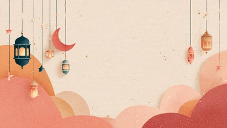 Elegant Ramadan background capturing spiritual calm.の写真素材