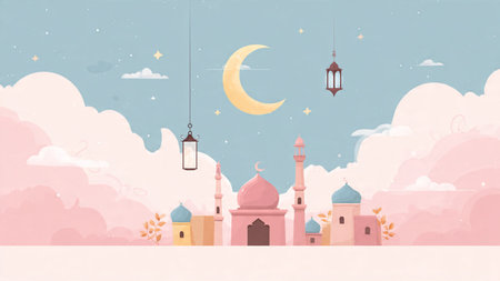 Clean Ramadan background designed for premium stock platforms.の写真素材