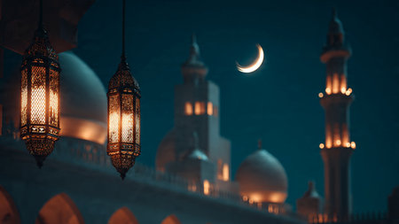 Calm Ramadan background reflecting peace and devotion.