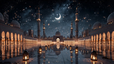 Calm Ramadan night background inspired by quiet reflection.