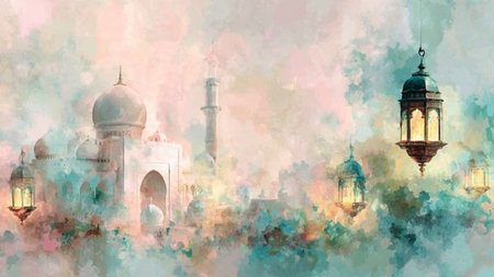 Elegant Ramadan background for banners and promotional materials.