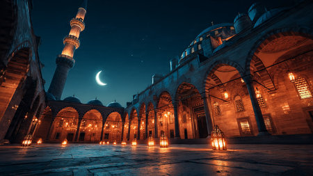 Peaceful Ramadan illustration suitable for posters and covers.