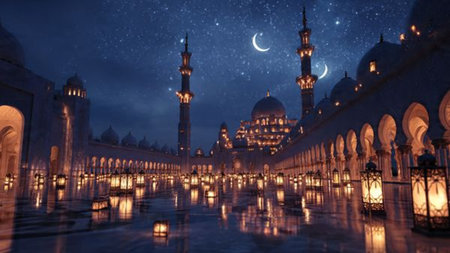 Luxury Islamic background emphasizing Ramadan celebration.