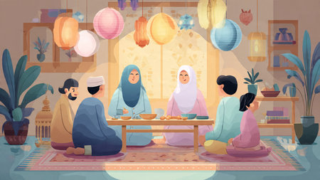 Peaceful Ramadan night background with subtle stars and moonlight.