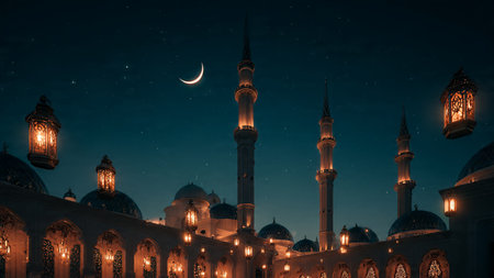 Luxury Islamic background capturing the peaceful spirit of Ramadan.
