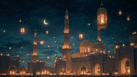 Ramadan Kareem background featuring refined ornamental patterns.
