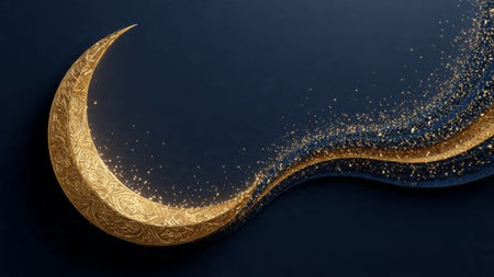 Elegant Islamic background reflecting the serenity of Ramadan nights.の写真素材