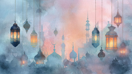 Premium Ramadan background with cinematic elegance.の写真素材