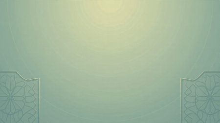 Green background with arabic pattern and place for your text.