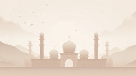 Illustration of Taj Mahal in Agra, Uttar Pradesh, India