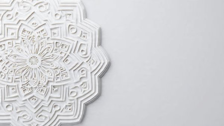 Arabic pattern on white background, 3d rendering. Computer digital drawing.