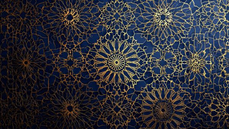Islamic pattern on the wall of the mosque in morocco.