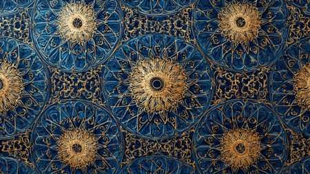 Detail of the ceiling of the Alhambra Palace in Granada, Spain