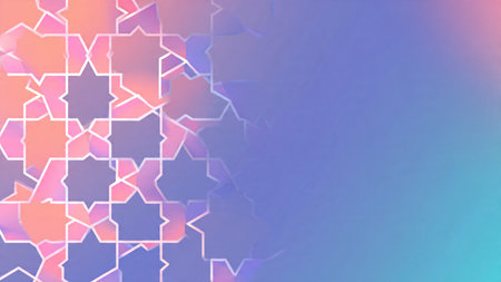 Abstract background with geometric pattern in blue, pink and purple colors.の写真素材