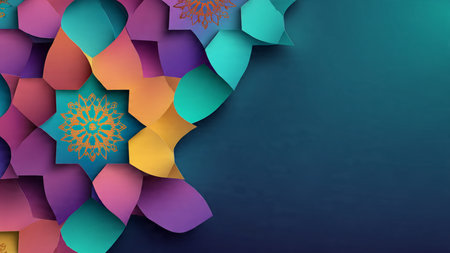 Paper cut snowflake on turquoise background. Vector illustration.の写真素材