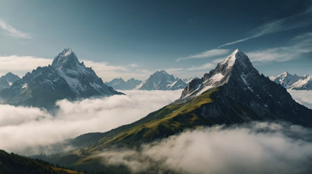 Desert dunes glowing under soft evening sunlight.の写真素材