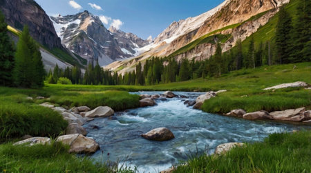 Sandy beach with clear water and blue sky.の写真素材