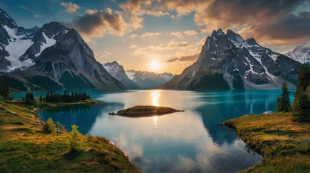 Vast open field beneath fluffy white clouds.の写真素材