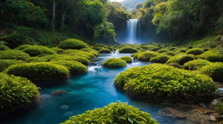 Golden savannah grasslands at sunset.の写真素材