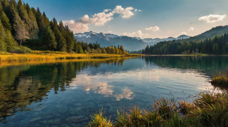 Peaceful rural road leading into sunset horizon.の写真素材