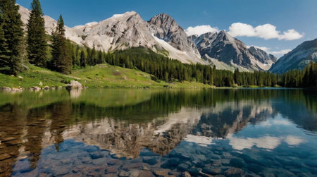 Tropical beach with palm trees swaying in ocean breeze.の写真素材