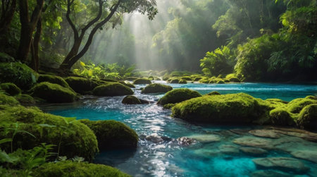 Dramatic volcanic landscape with dark rocky textures.の写真素材