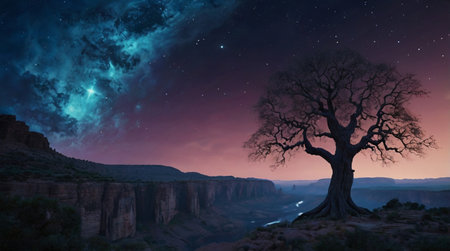 Snow-covered mountain lake reflecting pink twilight.の写真素材