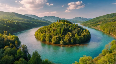 Golden sunset reflecting on wet sand.の写真素材