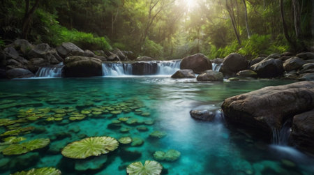 Golden wheat field stretching into the distance.の写真素材
