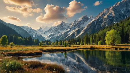 Dramatic lightning storm over open landscape.の写真素材