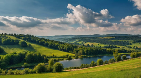 Peaceful meadow at golden hour.