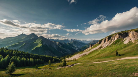 Scenic valley view from a high mountain viewpoint.