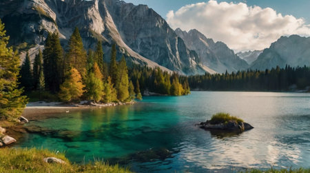 Tropical island paradise with clear shallow water.の写真素材