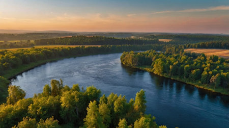 Mountain peak rising above thick morning clouds.の写真素材