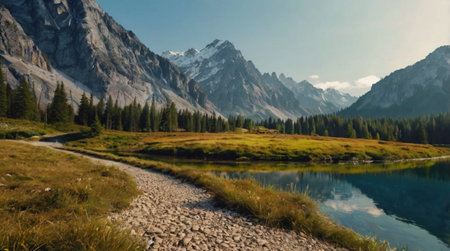 Tropical beach with gentle waves and glowing sunset sky.の写真素材