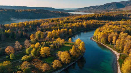 Scenic countryside at sunset.の写真素材
