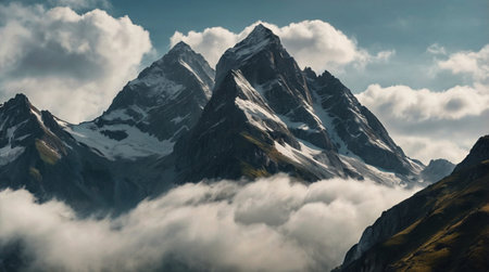 Spring blossoms covering rolling hills.の写真素材