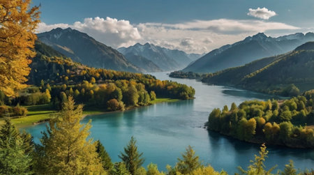 Crystal clear lagoon with white sand and palm trees.の写真素材