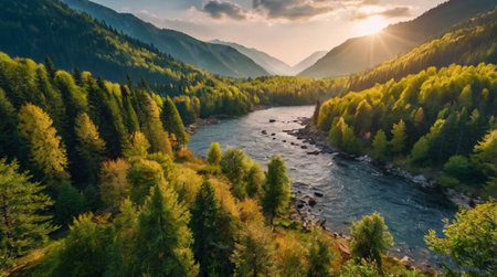 Snowy mountain ridge rising above thick clouds.の写真素材