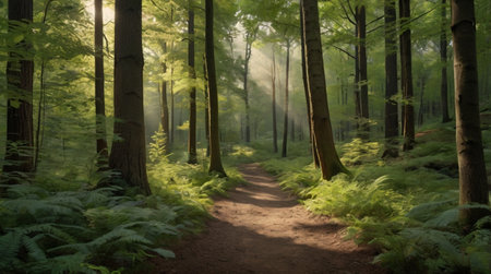 Dense fog covering forest landscape at dawn.