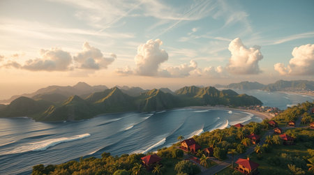 Peaceful meadow at golden hour.の写真素材