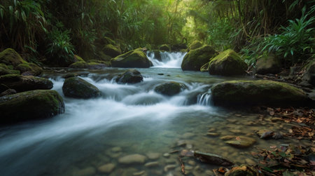 Tranquil beach scene during early morning light.の写真素材