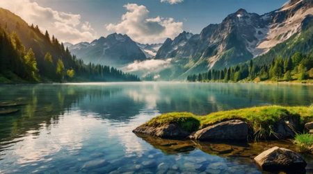 Calm tropical bay with turquoise water.の写真素材