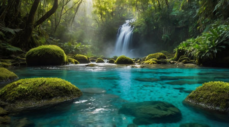 Majestic mountain ridge above clouds.の写真素材