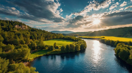 River surrounded by dense greenery.