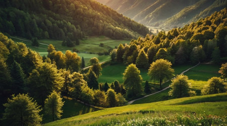 River delta landscape with winding water channels.の写真素材