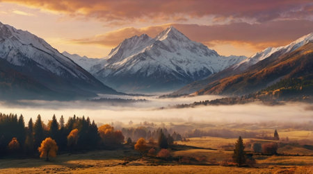 Scenic mountain ridge under a colorful twilight sky.