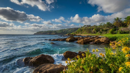 Panoramic view of the coast