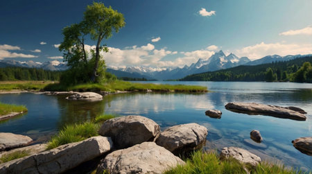 panoramic view of Grand Teton National Park, Wyoming, USA