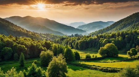 Beautiful summer landscape in the Carpathian Mountains, Ukraine.